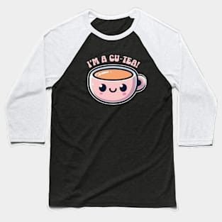 I'm A Cu-Tea Tea Lover Pun Funny Baseball T-Shirt